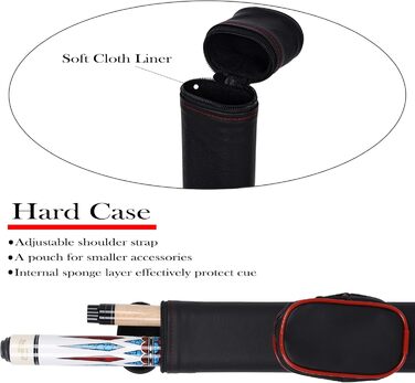 Професійний більярдний кий 58' 2-частинний з кейсом з твердого дерева (канадський клен) 19/20oz Pool Stick Set (20 oz, CGB-100)