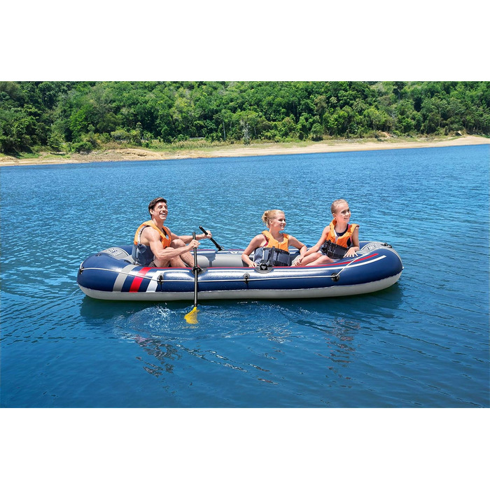 Надувний човен Bestway Hydro-Force Treck X3 для 3 дорослих та 1 дитини, 307x126x39 см, комплект
