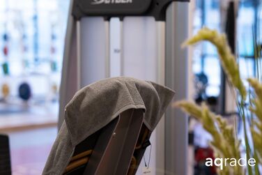 Спортивне рушник для фітнесу AQGRADE з фіксацією, 120x50 см, бавовна, сірий XL