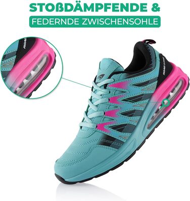 Спортивні кросівки для жінок та чоловіків з амортизацією, легкі бігові кросівки (42 EU, Синій Чорний Рожевий)