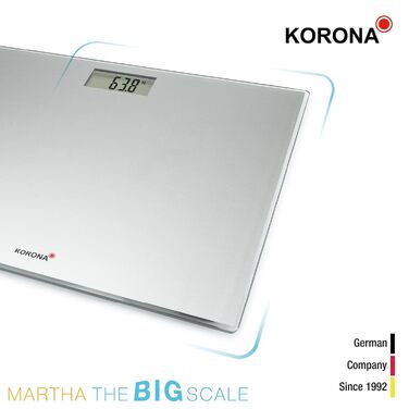 Цифрова скляна вага Korona Martha XXL, 40 см, 200 кг, срібляста