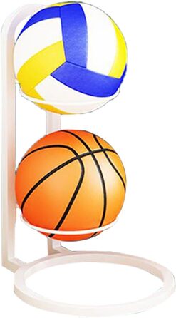 Стенд для м'ячів: баскетбол, футбол, волейбол, металевий, 2 яруси, білий