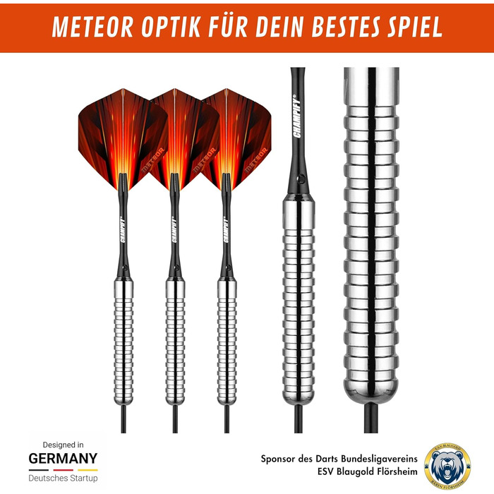 Набір дротиків сталеві Brass 23g з аксесуарами (червоні) - 3 шт.