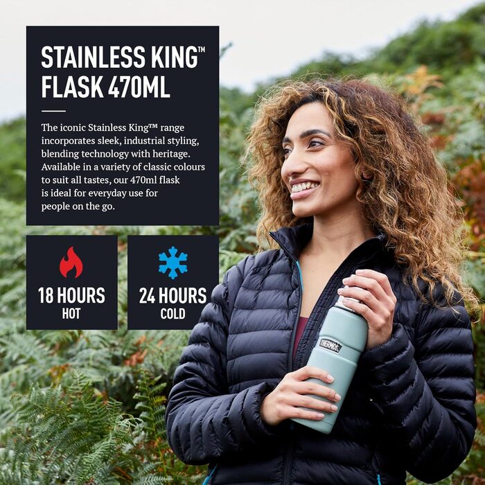 Термос Isolierflasche King матовий чорний, 0.47 л