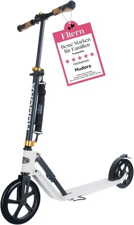 Самокат HUDORA BigWheel Style 230, алюмінієвий, складаний, великі колеса, для міста, для дорослих та підлітків, до 120 кг, білий