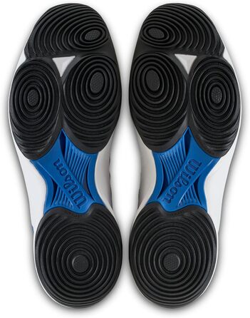 Взуття для падел-тенісу Wilson Hurakn Pro V2 для чоловіків (44 EU, X-широкий, білий, блакитний, чорний)