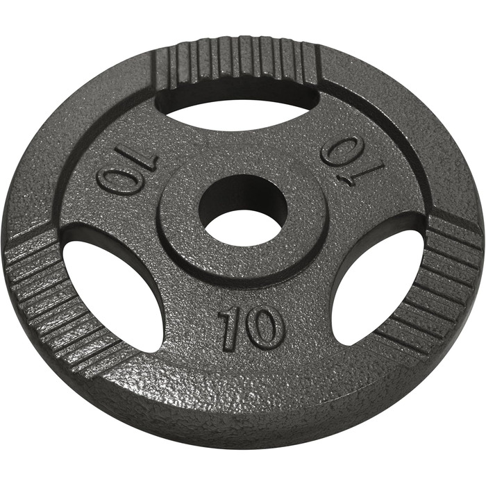 Олімпійські диски для штанги GORILLA SPORTS, чавунні, сріблясті, 1,25–20 кг, 50 мм, Tri-Grip