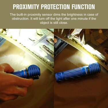 OLIGHT Perun 2: Налобний ліхтар 2500 люмен, 166 метрів освітлення, USB, 5 режимів, таймер, для бігу, риболовлі, кемпінгу (блакитний)