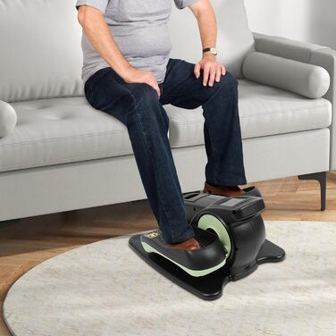 Еліптичний тренажер під стіл з пультом та дисплеєм, регульована швидкість, електричний, для дому, чорний+зелений