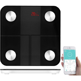 Вага для тіла Newgen Medicals 14-в-1 з аналізом складу тіла, Bluetooth, App, розпізнавання користувача (для ванної кімнати, для літніх людей)