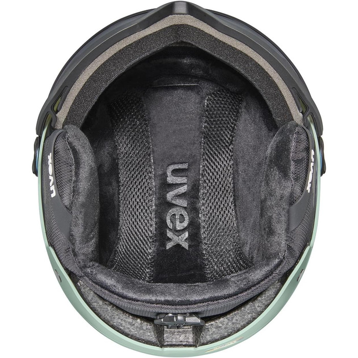 Лижний шолом Uvex Wanted Visor для жінок і чоловіків, міцний, з візором, зелений матовий, розмір 54-58 см
