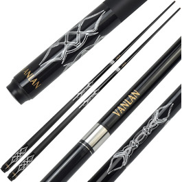 VANLAN Професійні кийки для більярду, 147,7 см, карбонові, довговічні, з маленькою ручкою, аксесуари для більярду (чорний)