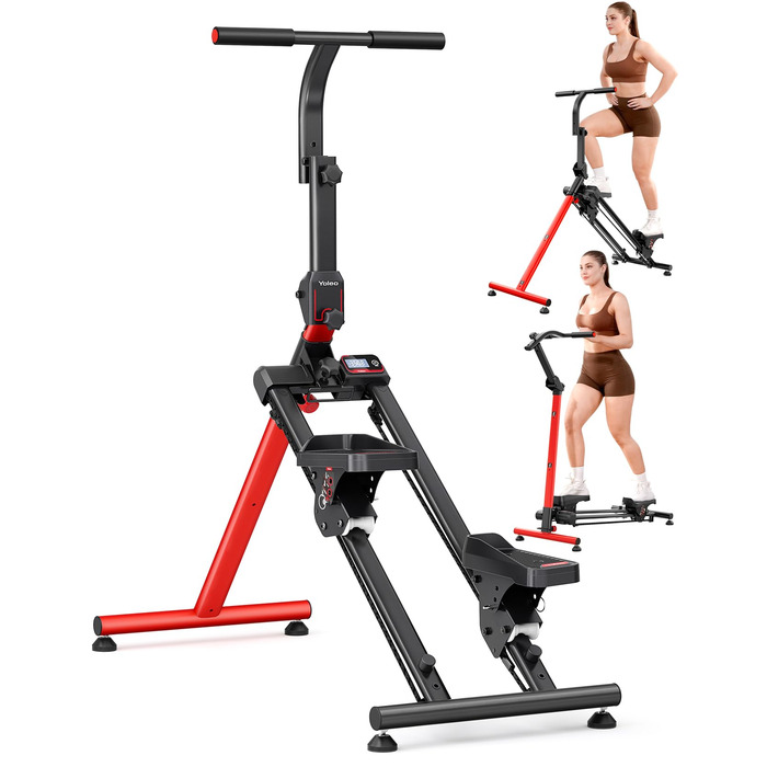 Сходи-степер YOLEO з регульованим опором для дому, складаний, 3 режими тренування, компактний кардіо-тренажер, великі платформи, 90% зібраний, з ручкою