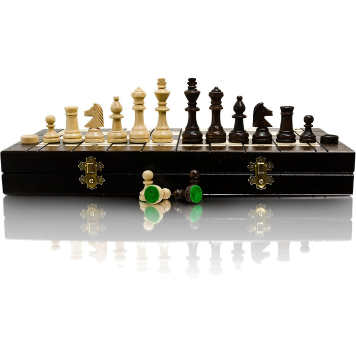 Набір 3в1 Шахи, Нарди, Дама Master of Chess XL 40 см, ручна робота, дорожній набір для дітей і дорослих