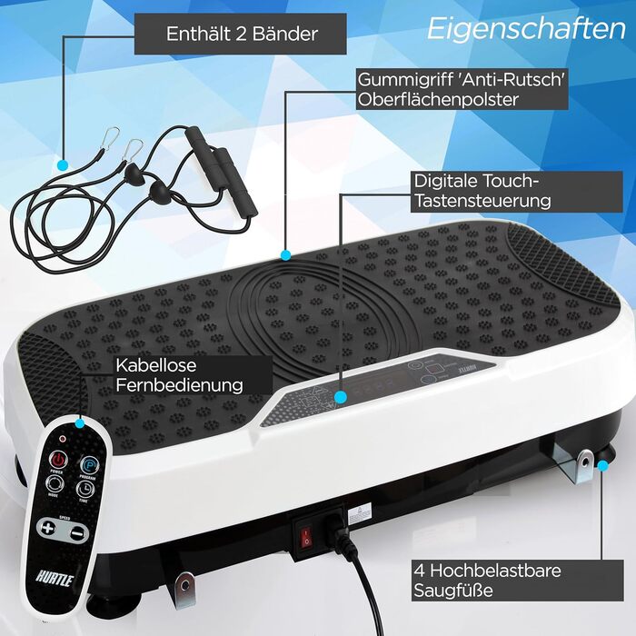 Віброплатформа для дому Hurtle: тренування всього тіла, спалювання жиру, масаж, фітнес, біла