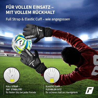 Воротарські рукавички Reusch Attrakt Solid - професійні, з латексом, для будь-якої погоди та покриття (чорні)