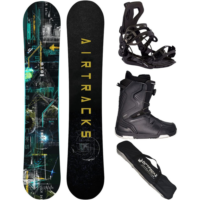 Сноуборд-комплект Airtracks Data Wide Flat Rocker 160 см + кріплення FASTEC Master + черевики Strong Atop 43 + чохол