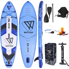 Надувна SUP-дошка Wattsup SAR 10 Combo 305x81x15 см з каяк-сидінням і подвійним веслом, комплект для сапбордингу