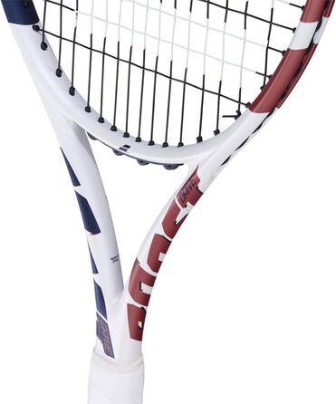 Тенісна ракетка Babolat Boost Drive: легкий графітовий фрейм, велика головка, струни 16x19, для початківців, білий/кораловий гріп