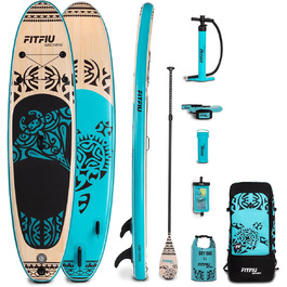 Надувна SUP-дошка Fitfiu Fitness KOEKOHE 320x81x15 см, маорі, комплект: весло, насос, 3 плавці, аксесуари