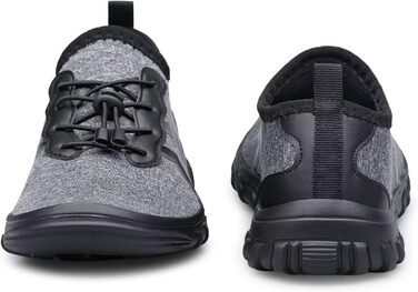 Чоловічі та жіночі аквашузи для плавання та відпочинку на пляжі. Швидковисихаючі аквашузи для води, піску, серфінгу. Розмір 39 EU, чорний/сірий колір.