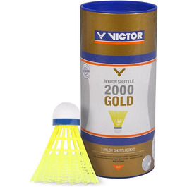 Набір шатлів для бадмінтону VICTOR Nylon Federball Shuttle 2000 (3 шт., блакитний/жовтий, середній)