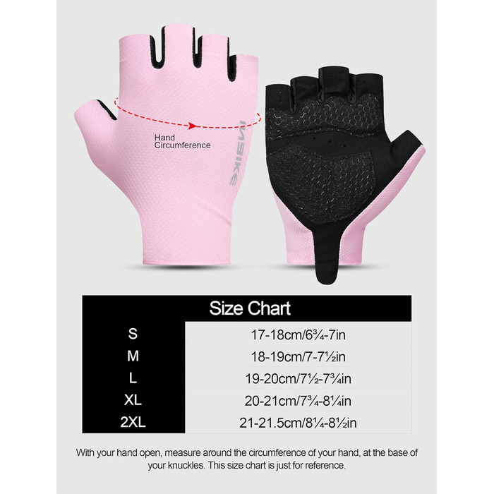 Велосипедні рукавички INBIKE Habfinger для чоловіків, літні, ударостійкі, дихаючі, світловідбиваючі, зелені (L, Рожевий)