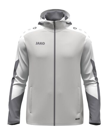 Чоловіча спортивна куртка-худі JAKO Dynamic (розмір 4XL, колір світло-сірий/білий/сірий)