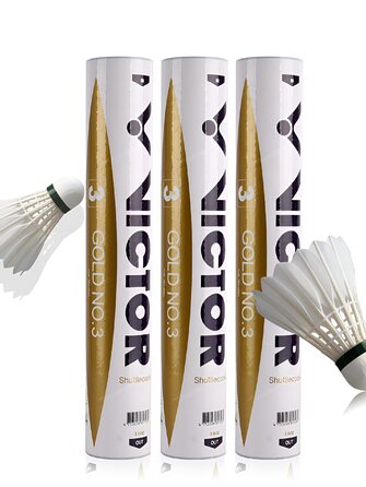 Волан для бадмінтону Victor Gold Nr. 3, 12 шт. – якісні перові волани для гри