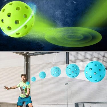 Набір м'ячів для піклболу JULMELON (4 шт.) з 40 отворами, для гри на відкритому повітрі, жовті, зелені, рожеві, блакитні