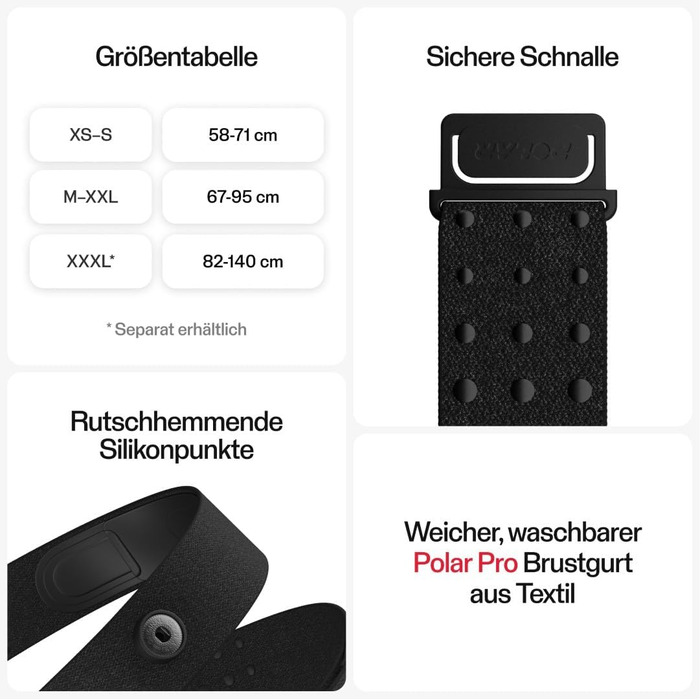 Polar H10 - нагрудний датчик серцевого ритму ANT+ Bluetooth, точність ЕКГ, вимірювання HRV, водонепроникний, зручний, сумісний з різними видами спорту та фітнес-пристроями (Red Beat, M-XXL)