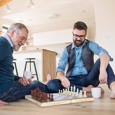 Шахи дерев'яні складані ручної роботи, 35 x 35 см - Dosenstek