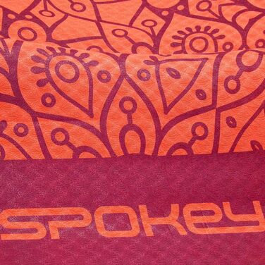 Йога мат SpoKey Mandala, 183x61x0.4 см, червоний, екологічний TPE, для йоги, пілатесу, фітнесу, гімнастики