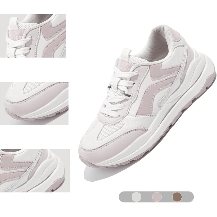 Жіночі кросівки для ходьби Tuopin Modische: дихаюча сітка, антиковзаюча підошва, кольори бежевий та рожевий (39.5 EU)