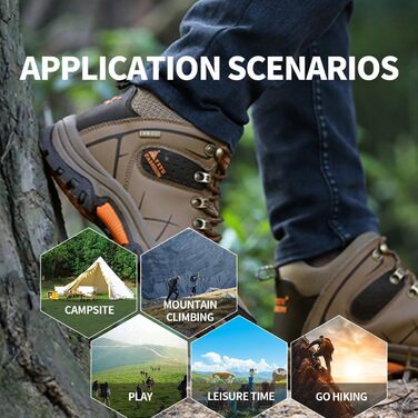 Черевики для хайкінгу чоловічі та жіночі, водонепроникні, туристичні черевики, outdoor взуття, зручні, легкі, для кемпінгу, зелені, 39 EU
