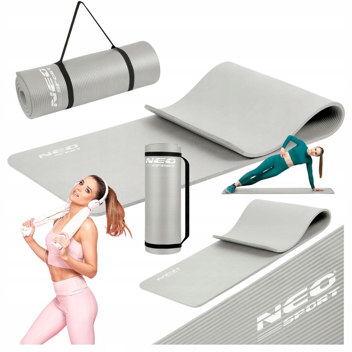 Килимок для фітнесу Neo-sport 183 см x 60 см, сірий