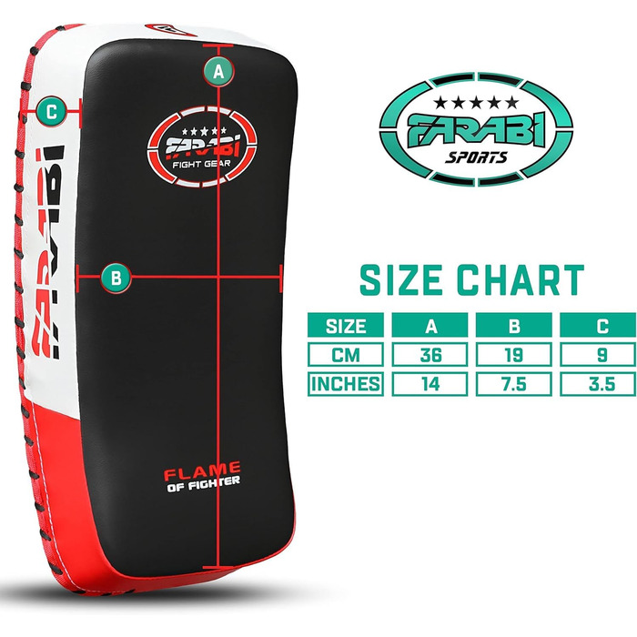 Набортники для ударів Farabi Sports: для кікбоксингу, ММА, Муай Тай (червоний, пара)