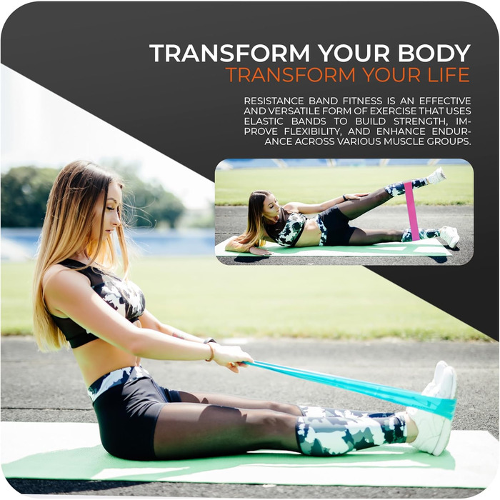 Фітнес-еластичні стрічки 5 рівнів опору, латекс, з сумкою для перенесення, для фітнесу, пілатесу, йоги, тренувань вдома та в залі, різні кольори для різного опору (рожевий та фіолетовий дует)