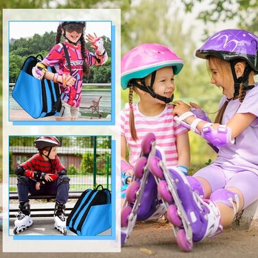 Чохол для роликових ковзанів, сумка для роликів, ice roller skating bag, сумка для ковзанів, сумка для лиж, сумка для скейтборду, доросла сумка для хокею, для чоловіків та жінок (Блакитний)