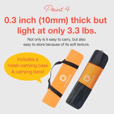 PRIMASOLE Килимок для йоги: екологічний матеріал, 1.27 см, нековзний, для йоги, пілатесу, фітнесу вдома та в спортзалі, двоколірний (кораловий, сірий)