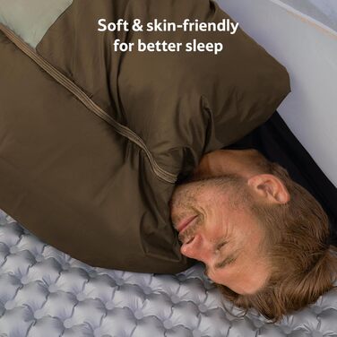 Спальний мішок Naturehike Ultraleicht: ультралегкий, 680/760г, для 3 сезонів, 190x75/205x85 см, для походів, рюкзаків, кемпінгу, 15°C, темно-коричневий/світло-коричневий-XL