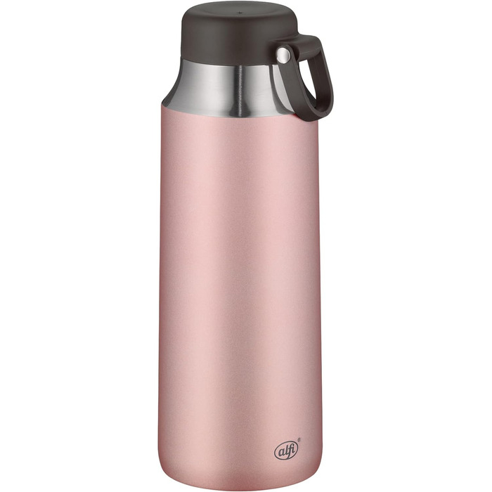 Термос для чаю alfi CITY TEA BOTTLE 900 мл, нержавіюча сталь, рожевий, з ручкою, герметичний, для напоїв, тримає тепло 12 годин, підходить для посудомийки