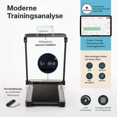 Бігова доріжка Skandika Walking Pad Nordik для дому, 6/12 км/год, з нахилом, LED-дисплеєм, пультом, для офісу та фітнесу