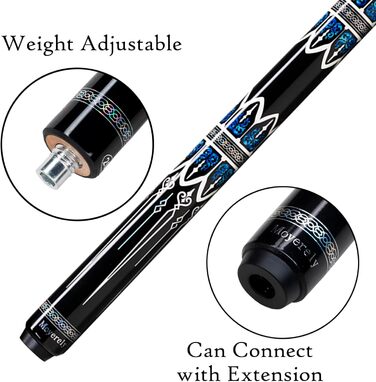 Професійний більярдний кий Moyerely з карбону, 11.8/12.5 мм, низька деформація, з чохлом MF4