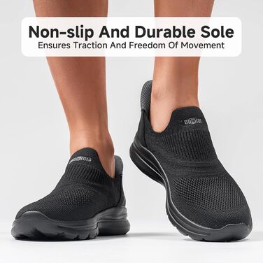 Чоловічі кросівки Slip-On без шнурівків, спортивні, для бігу, легкі, дихаючі, повсякденні, чорні, 40 EU