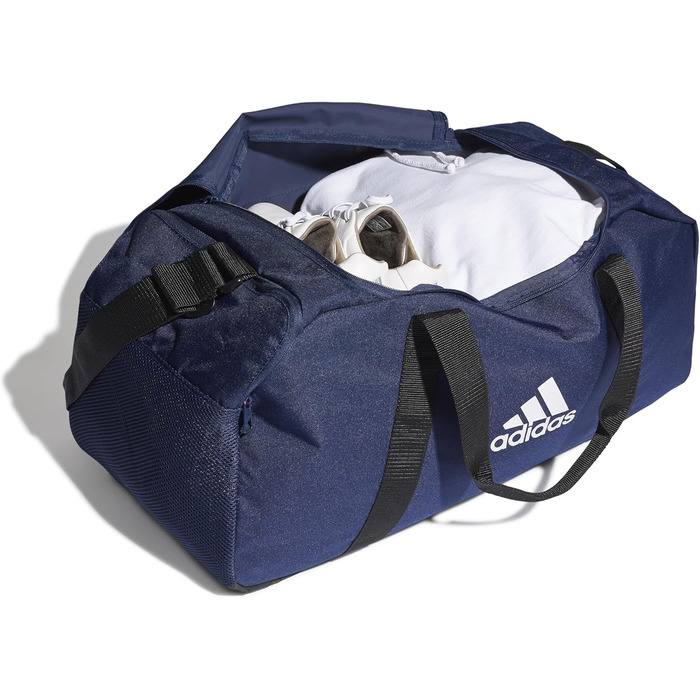 Сумка-дуфел adidas Tiro Primegreen унісекс, середня, темно-синя/чорна/біла, екологічний матеріал