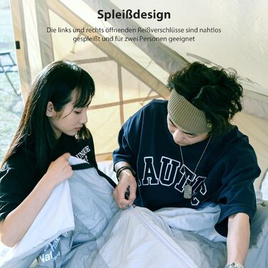 Сплячий мішок Naturehike - легкий, для походів та кемпінгу, комфорт +7°C, Z-подушка (сірий)