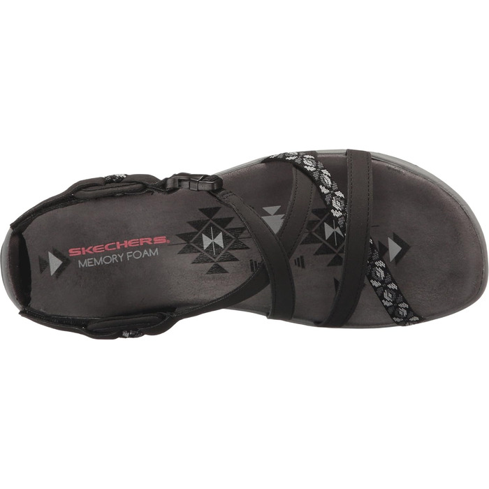 Сандалії жіночі Skechers Reggae Slim-Vacay, чорні, 40 EU, шкірозамінник Duraleather