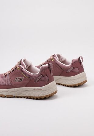 Жіночі туристичні черевики Skechers Escape Plan (35 EU, Маув, Шкіра, Сітка, Жовті акценти)