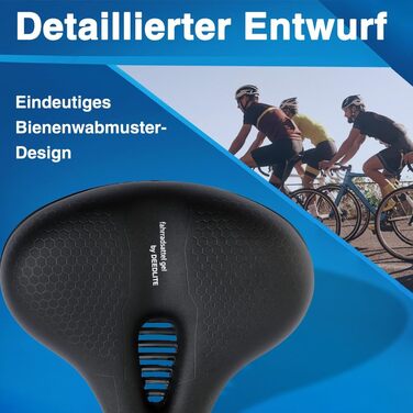 Велосипедне сідло Cloud Comfort Pro Max - Комфортне катання без болю. М'яке сідло з піною Memory, червоною смугою, для міських велосипедів, гірських велосипедів, універсальне, преміум-якість.